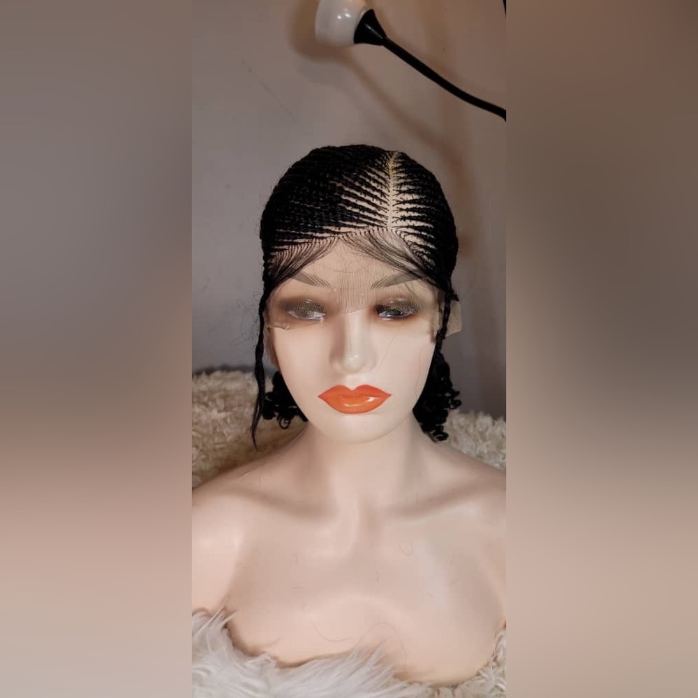 Black Braided Lace Front Wig